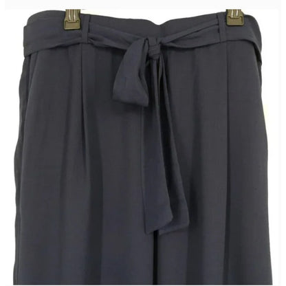 Halogen Tie Waist Twill cropped Length Dress Pants Small Navy Peacoat NWT