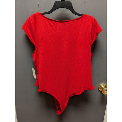 Abound Red Square Neck Short Sleeve Bodysuit Size XXL NEW casual summer