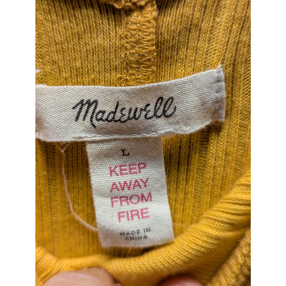 Madewell Yellow Textured Ribbed Knit Sleeveless Tank Top Large NEW layering