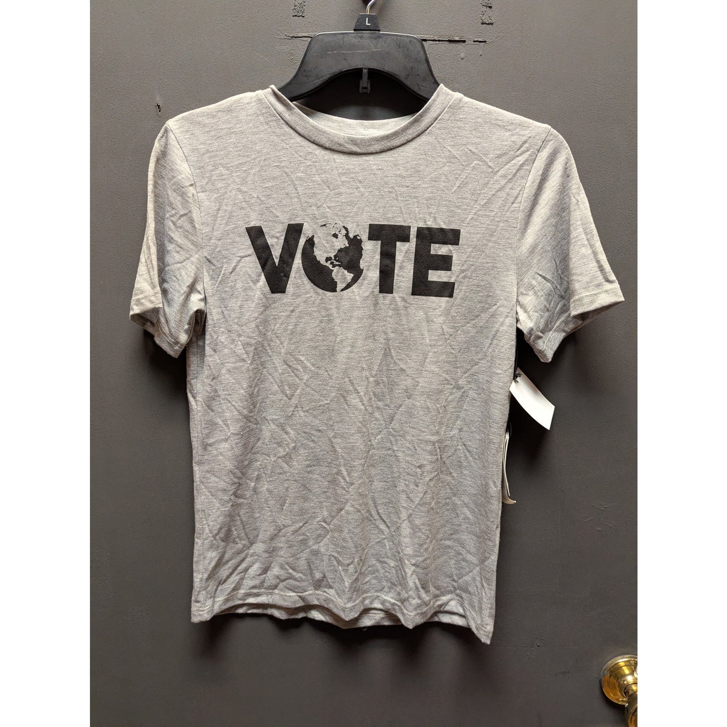 Treasure & Bond Gray "VOTE" Graphic Short Sleeve T-Shirt Large (Juniors 10-12)