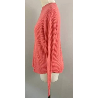 BP. Soft Pointelle Ribbed Pullover Sweater size Small in Coral Rose salmon NEW