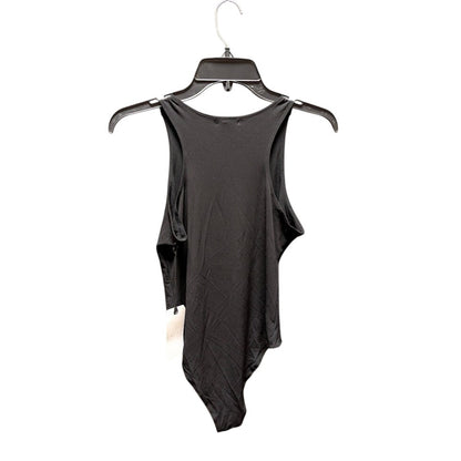 Leith Full coverage Bodysuit round Neck Sleeveless Black Solid Size MEDIUM NEW