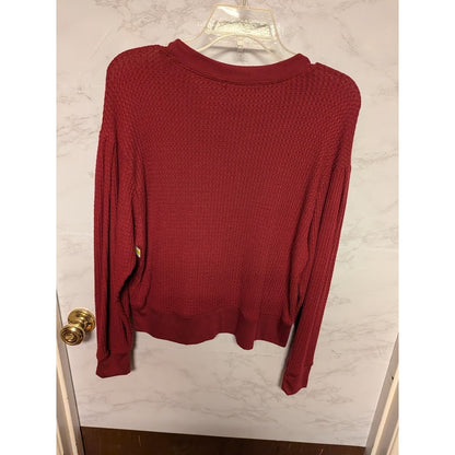 Treasure bond Size Medium Waffle Knit Top crew neck long sleeve thermal layers