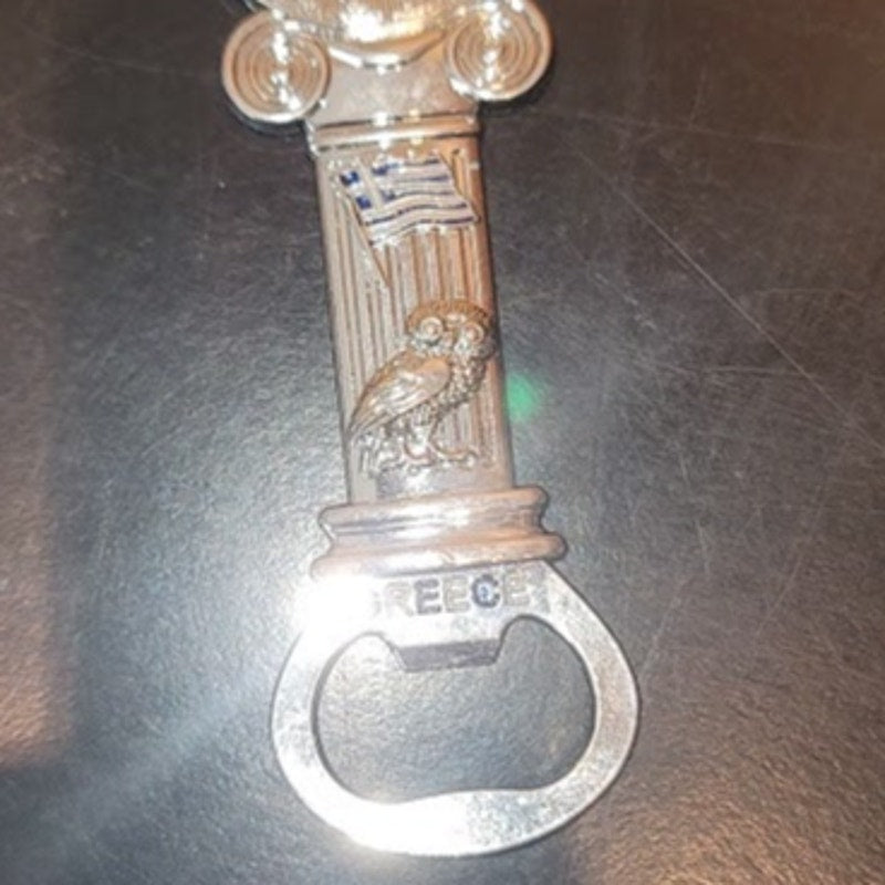 Greece Greek Souvenir Column Evil Eye metallic refrigerator magnet Bottle opener