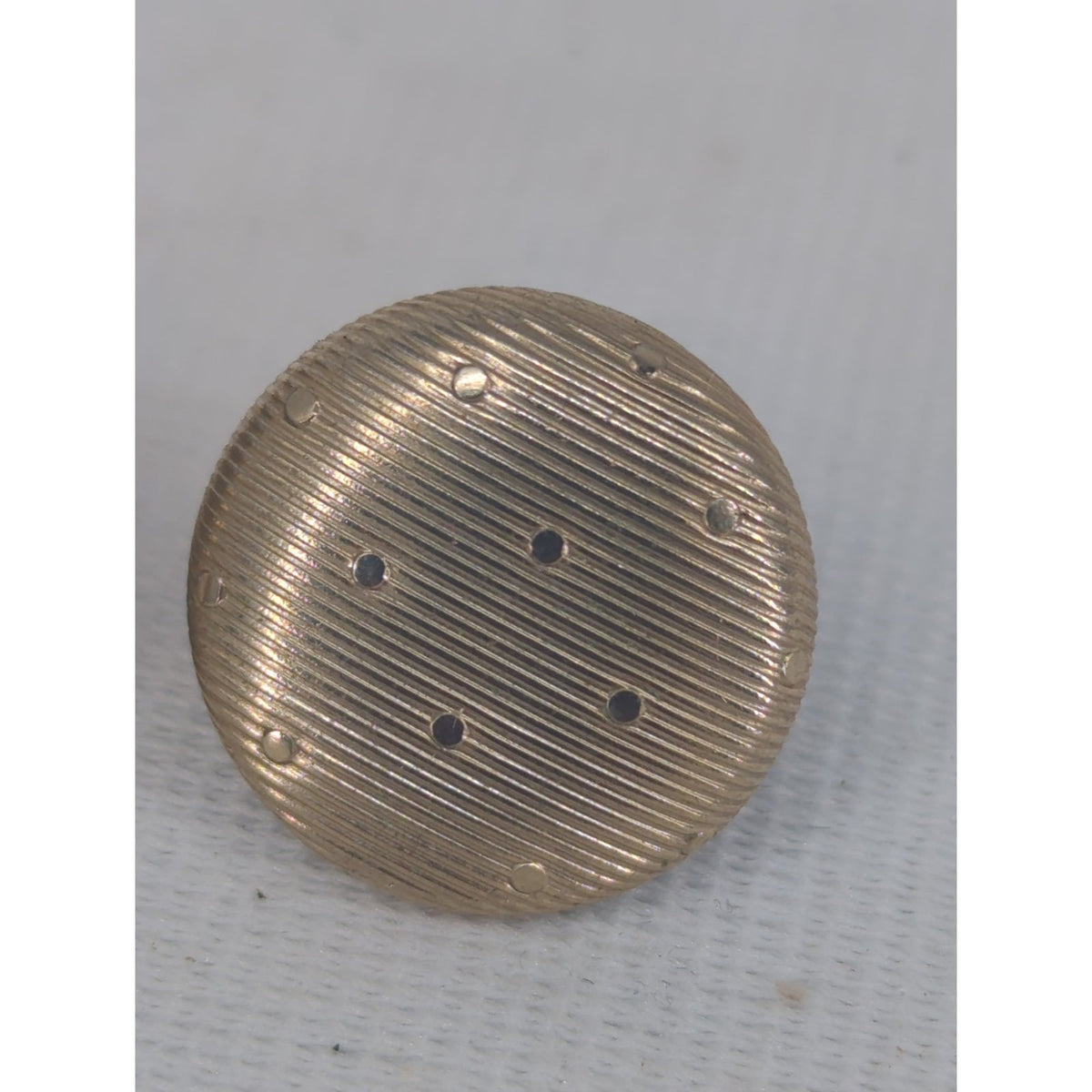 Vintage Mid-Century Gold-Tone Textured Dotted Button Clip-On Earrings Brilliant