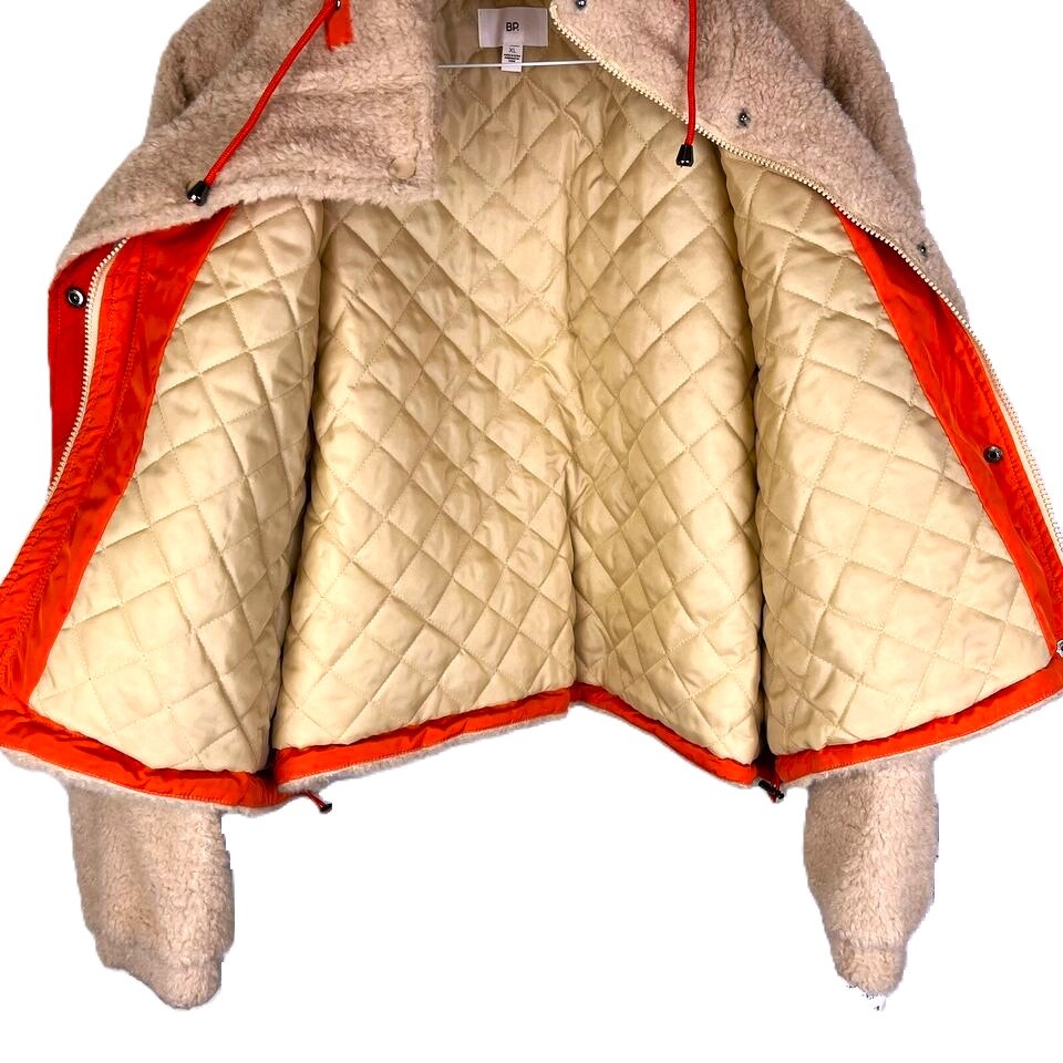 BP. Faux Fur Cropped Zip Front Bomber Jacket Sz XL/Extra Large in Beige NWT