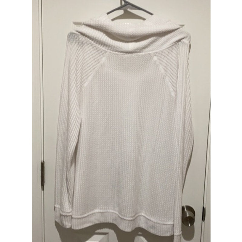 caslon cowl neck waffle knit tunic top ivory cloud Turtleneck Sweater XL