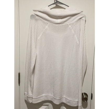 caslon cowl neck waffle knit tunic top ivory cloud Turtleneck Sweater XL