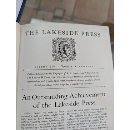 Lakeside Press Monthly Magazine Employees of R. R. Donnelley & Sons Co 1929 BLUE