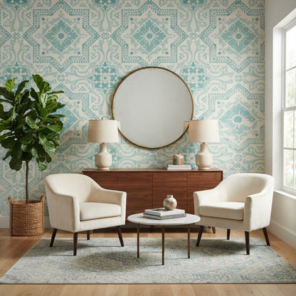 Royal Design Lisboa Tile Allover Wall Stencil 3097Panel Furniture Wall Floor