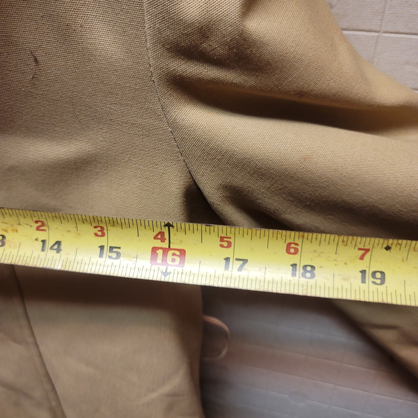 Vintage XS coat Winter Lined Faux Fur collar Tan Heavy Extra Small NO BELT Lined