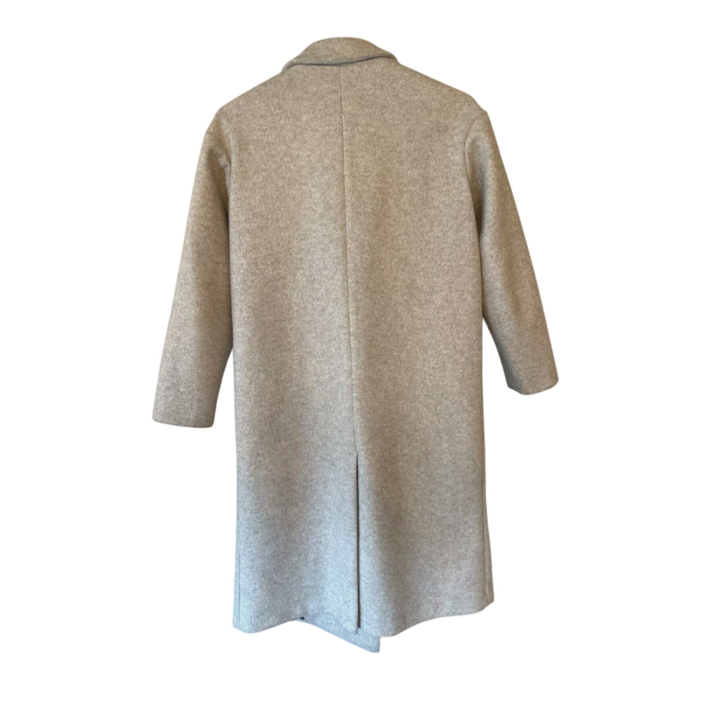 Topshop Brooke Double breasted Long Peacoat Marled Gray Coat Jacket NEW 12 Heavy