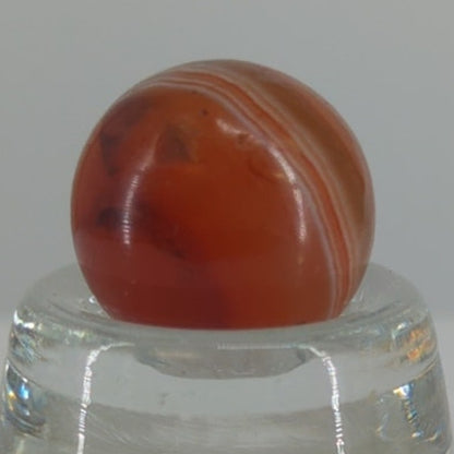 Antique German Hand Ground Banded Carnelian Agate Stone Marble 11/16" #BOXA1