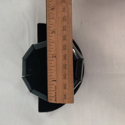Vintage Emerald Green Acrylic Block Statement Bracelet 80s MCM Geometric Chunky