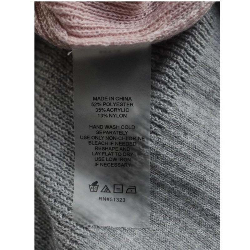 NWT Vince Camuto gray pink stripe ribbed sweater EXTRA-small buttons shoulder XS