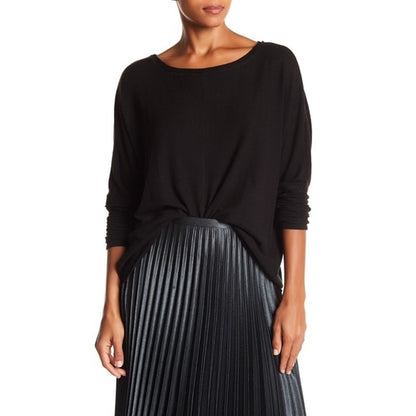 H by bordeaux Women's Pullover Rib Knit Sweater Top Large Black NWT OVERSIZED