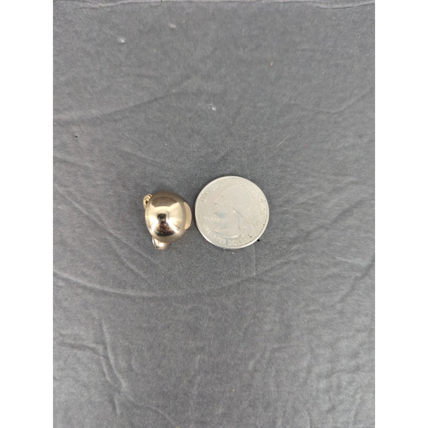 Vintage 1960s Mid Century Gold Tone Smooth Dome Button Clip On Earrings