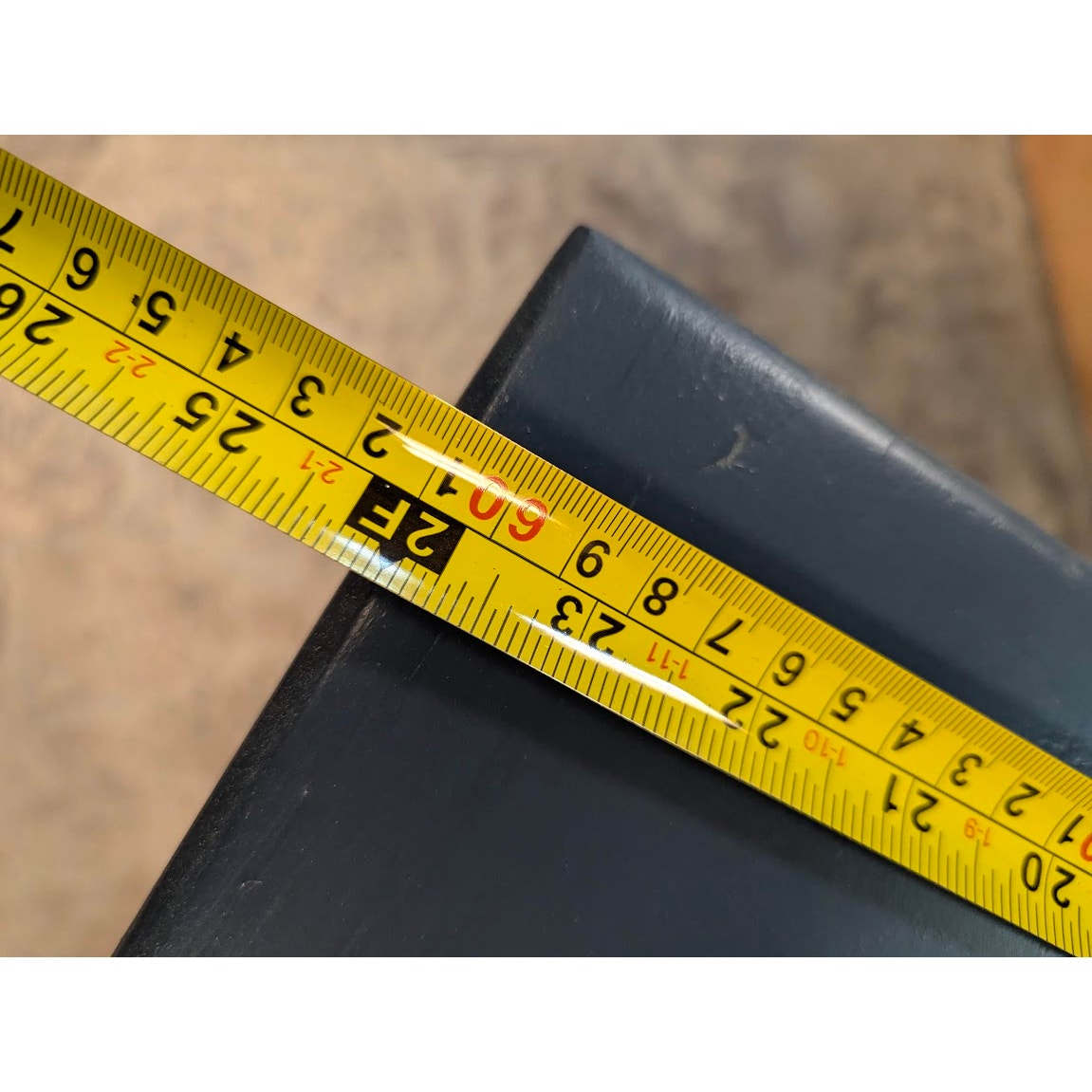 Secondhand Sandies: 24" x 24" Blue solid wood table  side end