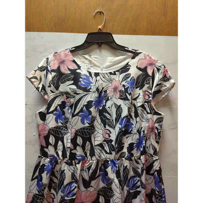 EY Boutique Women's Floral Cap Sleeve Lined Dress Size 16 Summer Garden party