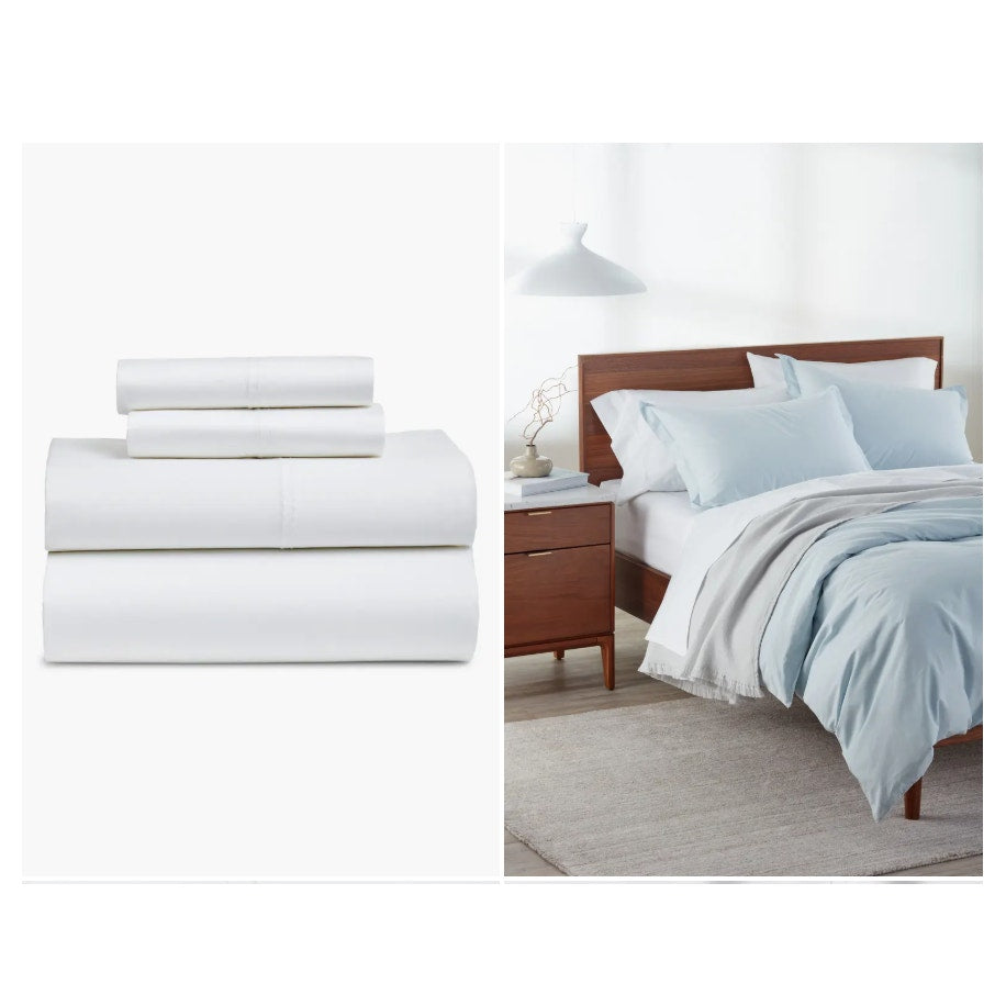 400 Thread Count Organic Cotton Sateen Sheet Set Nordstrom NEW White Queen
