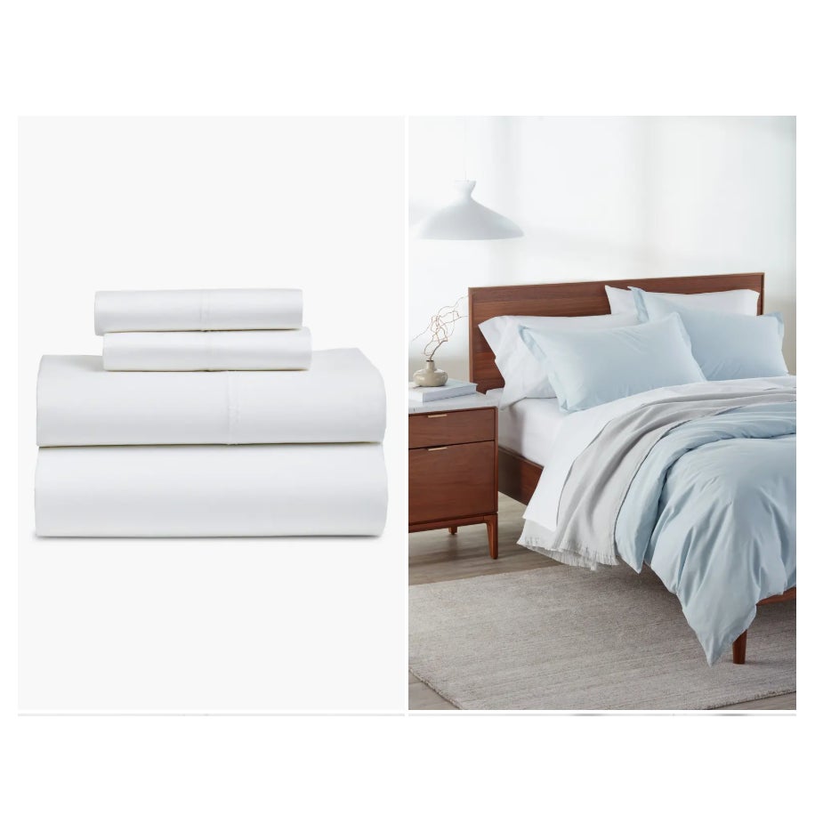 400 Thread Count Organic Cotton Sateen Sheet Set Nordstrom NEW White Queen