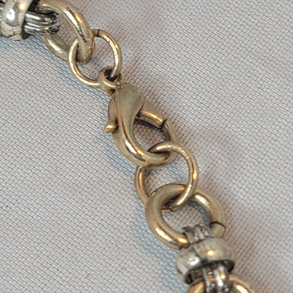 Silvertone chain necklace Hoop and claw clasp Vintage 18" overall length