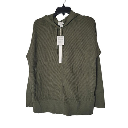 NEW Caslon Size XL Olive Sarma Green Hoodie Pullover Ribbed drawstring