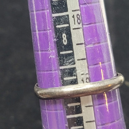 Vintage Navajo Modernist Baltic Amber & .925 Silver Ring