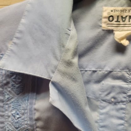Renato blue shirt Mens Size Large Short Sleeve Front Pockets Guayabera
