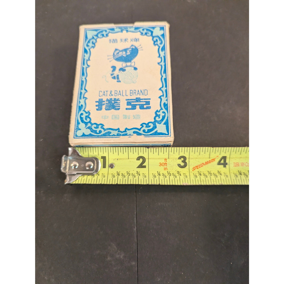 Vintage Cat Ball Brand 533 Playing Cards Deck Chinese Mascot Box