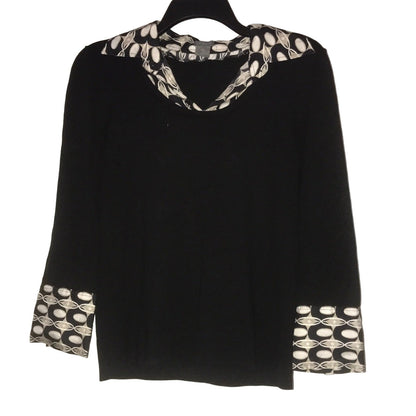Ann Taylor NEW Black Pattern Collar Long Sleeve Medium