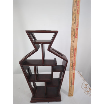 Vintage Asian Rosewood Duobaoge Wall Shelf Curio Display Cabinet