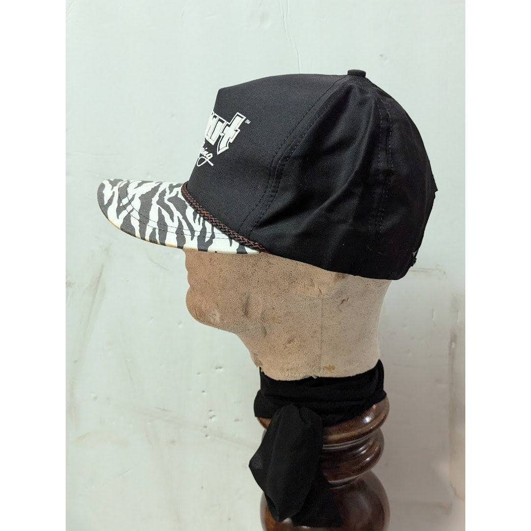 VINTAGE summit racing Blk/ Wh Snap Back Adjustable TRUCKER full fabric Hat  Cap
