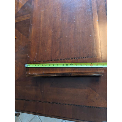 Secondhand Sandies: Dining Table w/ leaf and 6 Chairs Dark Walnut Stain