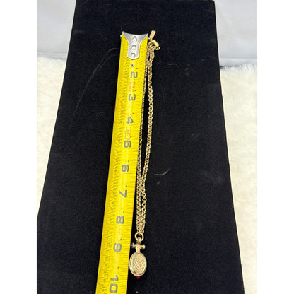 1928 Jewelry Co. Victorian Revival Blue Cabochon Gold Tone Lariat Necklace