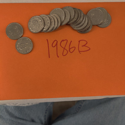 Ecuador 1 Sucre 1986 Nickel Clad Steel Coins Bulk Collection Lot of 20