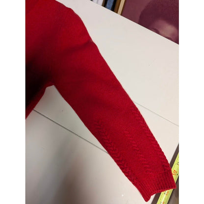 OBR Medium Lambs Wool Angora Blend Red Cropped long sleeve red button up sweater