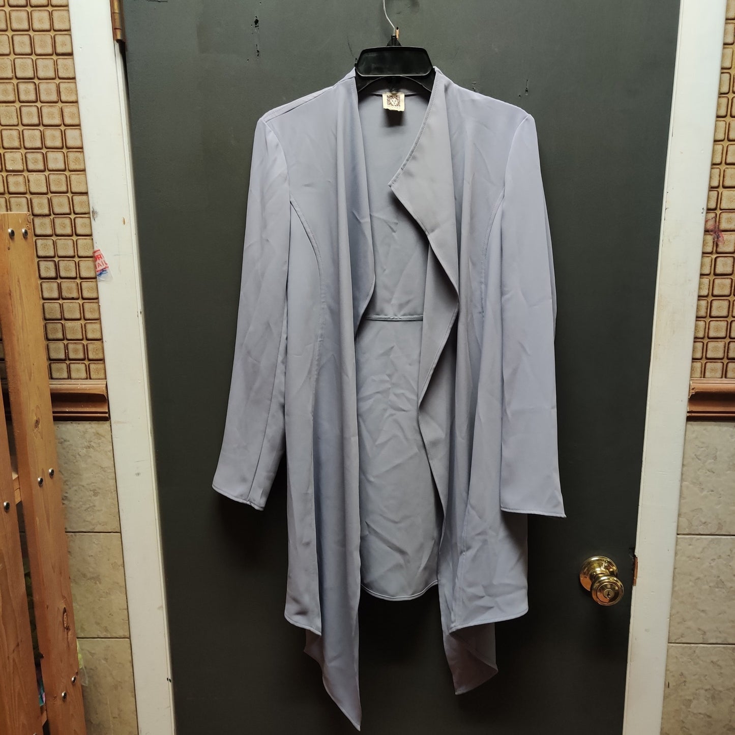 Anne Klein Vintage Draped Open Front Trench Jacket Cardigan S/M