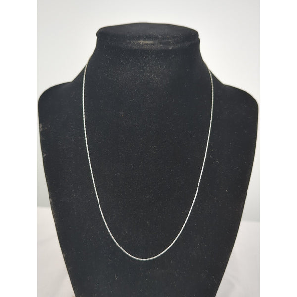 Vintage Minimalist 925 Sterling Silver Delicate Box Chain Necklace 18" overall