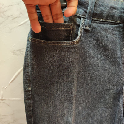 NYDJ Lift Tuck Slim Straight Jeans Womens 4 Embellished Rhinestone Pocket Indigo