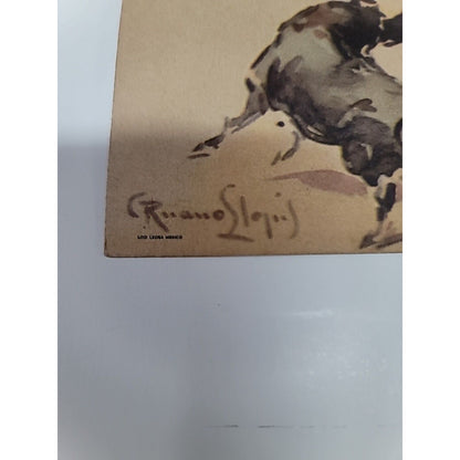 Vintage Picadores Bullfighting Carlos Ruano Llopis LITO Leosa Mexico Postcard