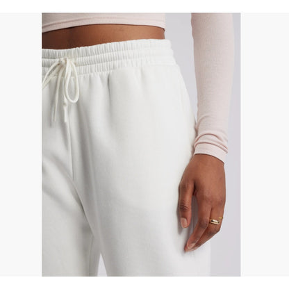 Oversize Fleece Joggers BP. Drawstring Size Medium Elastic Hem White NEW