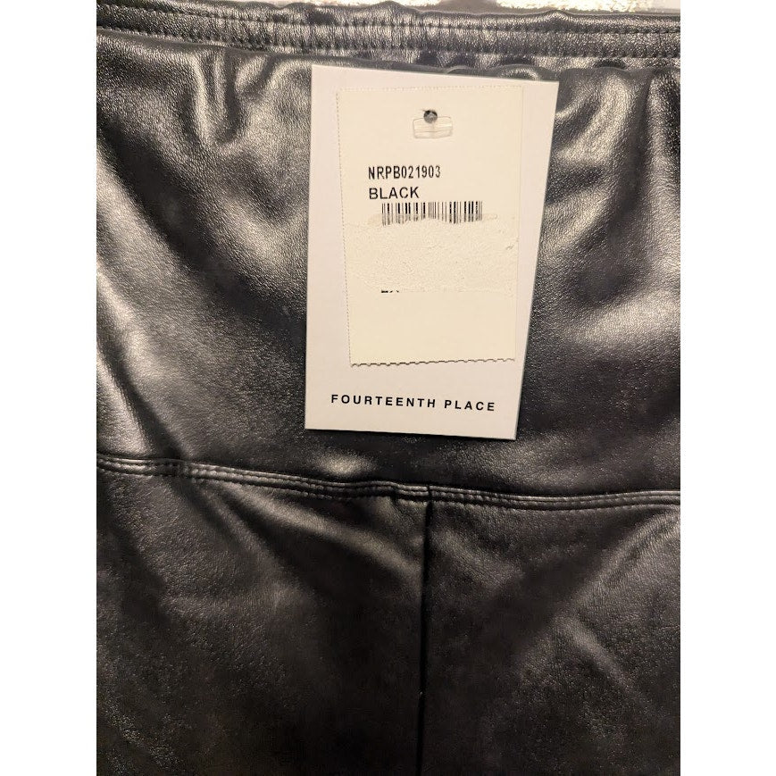 NEW Fourteenth Place Pull Up High waist Faux Leather Pants Size 2XL black ankle