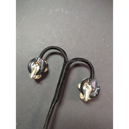 Vintage LISNER Silver Tone Floral Clip-On Earrings Sculptural Mid-Century Style