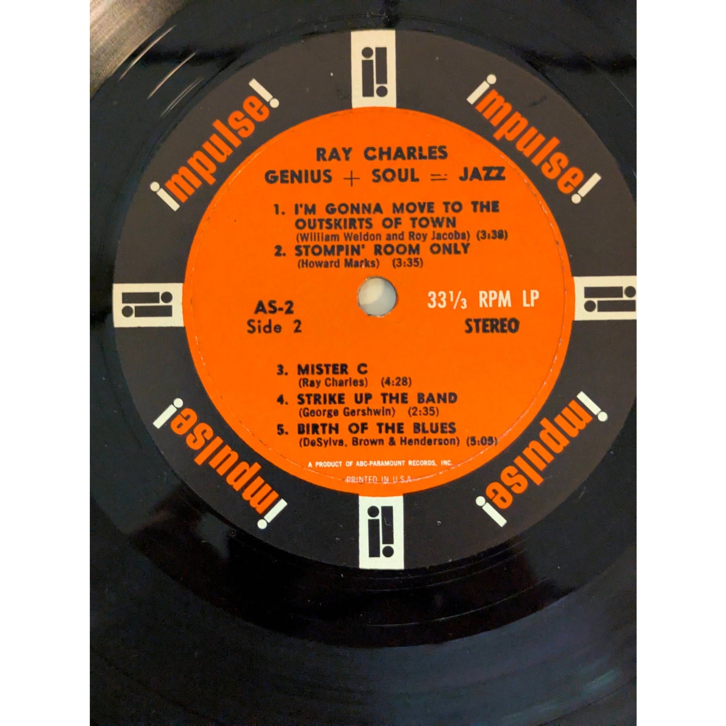Vintage Ray Charles Genius + Soul = Jazz Impulse! A-2 Gatefold Mono Vinyl LP