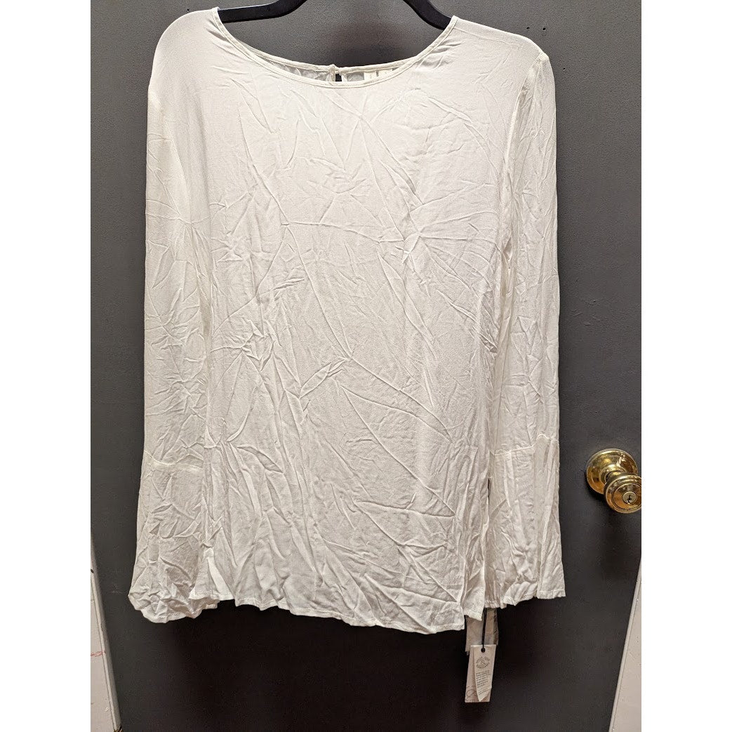 Treasure & Bond Nordstrom White Long Sleeve Rayon Blouse Size Small NEW Casual