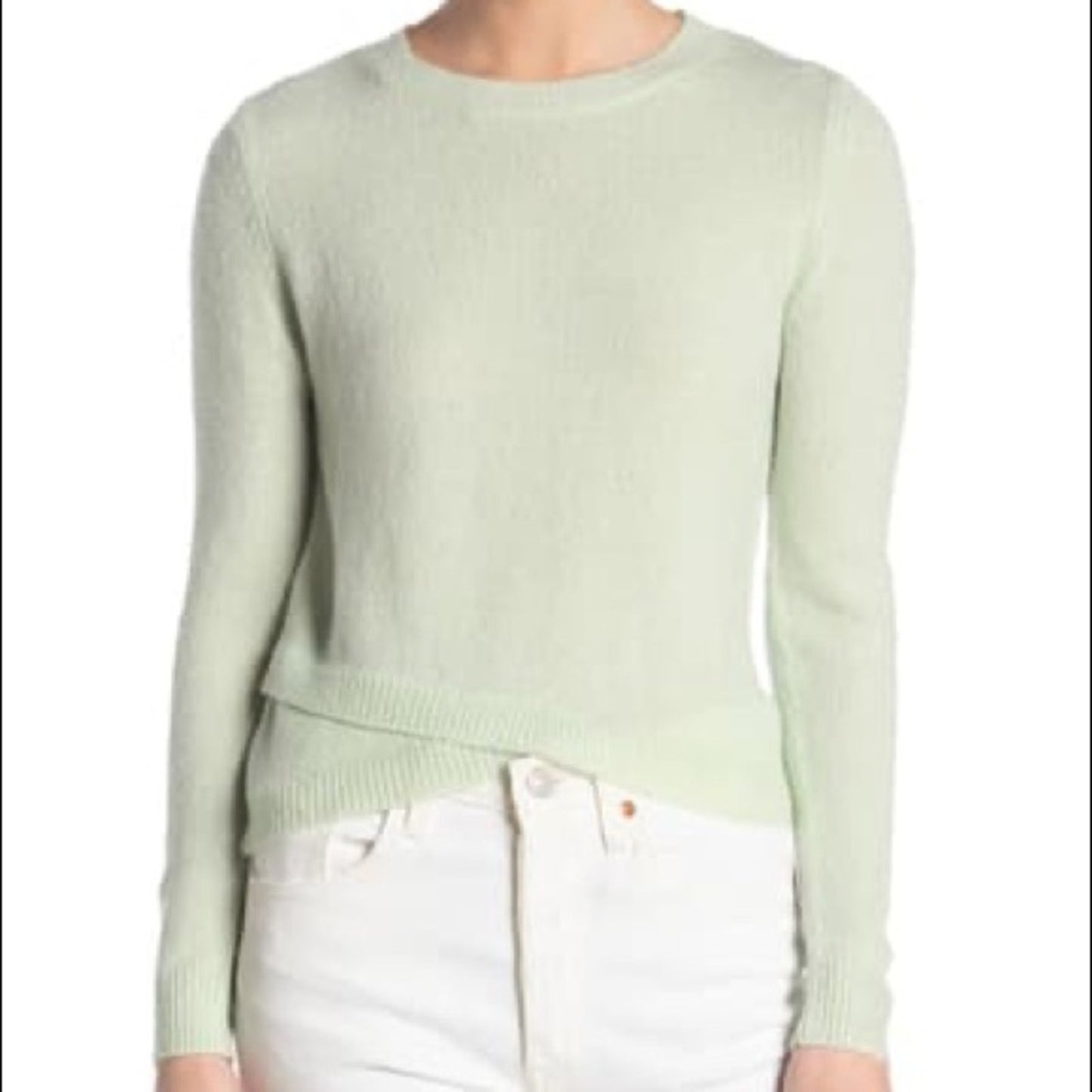 Elodie NWT Sage Lightweight Crew Neck Sweater MEDIUM long sleeve green