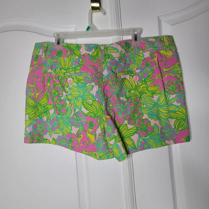 Lilly Pulitzer Short womens Size 16 green pink Big Squeeze Koala