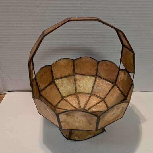 Basket Vintage Capiz Shell Decor Flowers Decoration Scalloped edges