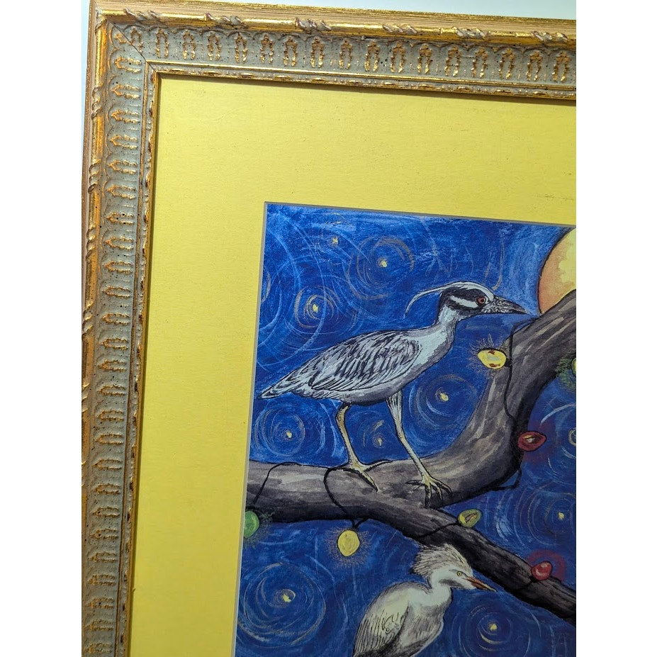 Honey Hilliard "Starry Night" Florida Birds Framed Giclée | 18" x 14"